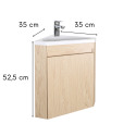 Meuble lave-mains d'angle suspendu avec vasque résine