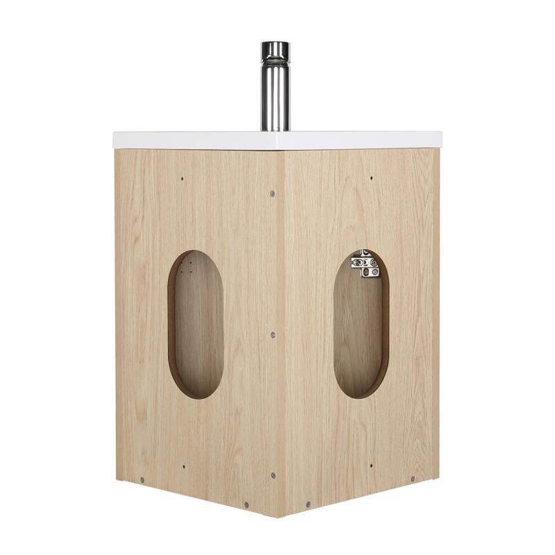 Meuble lave-mains d'angle suspendu avec vasque résine