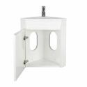 Meuble lave-mains d'angle suspendu avec vasque résine