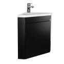 Meuble lave-mains d'angle suspendu avec vasque résine