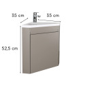 Meuble lave-mains d'angle suspendu avec vasque résine