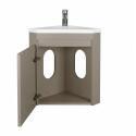 Meuble lave-mains d'angle suspendu avec vasque résine