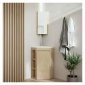 Meuble simple vasque d'angle sur pieds 46cm - avec vasque en résine