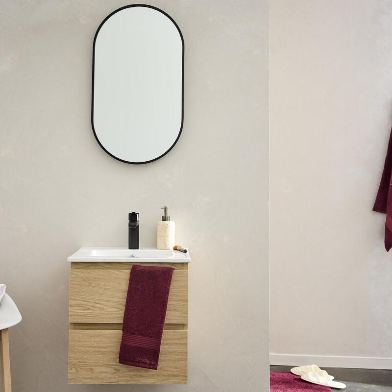 Meuble simple vasque suspendu 45cm - avec plan vasque céramique