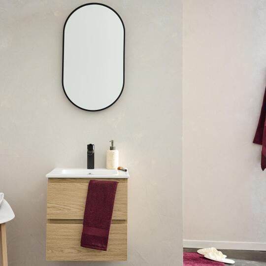 Meuble simple vasque suspendu 45cm - avec plan vasque céramique