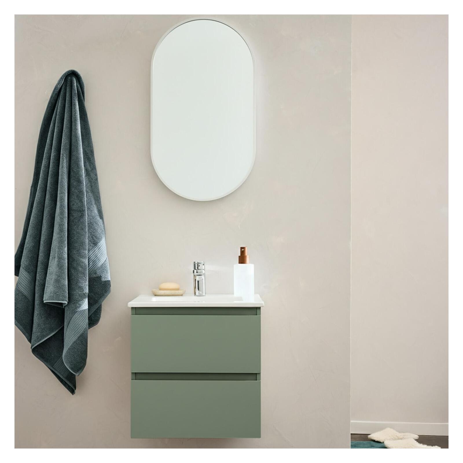Meuble simple vasque suspendu 45cm - avec plan vasque céramique