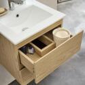 Meuble simple vasque suspendu 45cm - avec plan vasque céramique