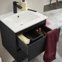 Meuble simple vasque suspendu 45cm - avec plan vasque céramique