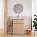 Meuble simple vasque sur pieds 60cm - avec plan vasque céramique