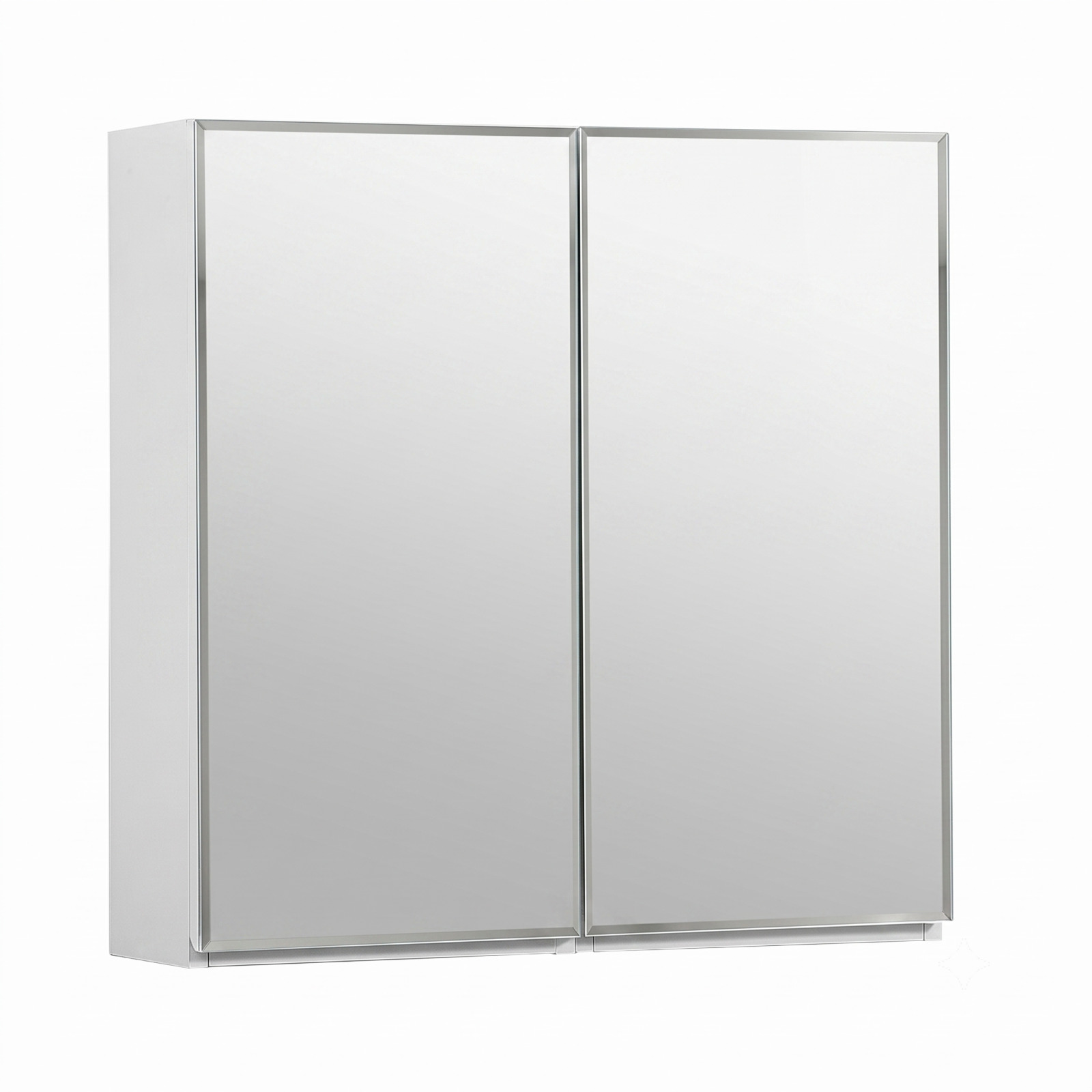 Armoire de toilette double miroir - Rangement haut faible profondeur 60x60cm