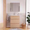 Armoire de toilette double miroir - Rangement haut faible profondeur 60x60cm