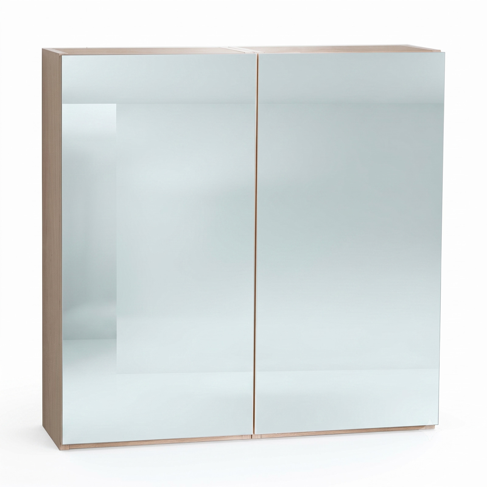 Armoire de toilette double miroir - Rangement haut faible profondeur 60x60cm