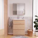 Armoire de toilette double miroir - Rangement haut faible profondeur 60x60cm