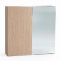 Armoire de toilette avec miroir - Rangement haut faible profondeur 60x60cm
