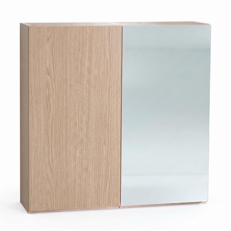 Armoire de toilette avec miroir - Rangement haut faible profondeur 60x60cm