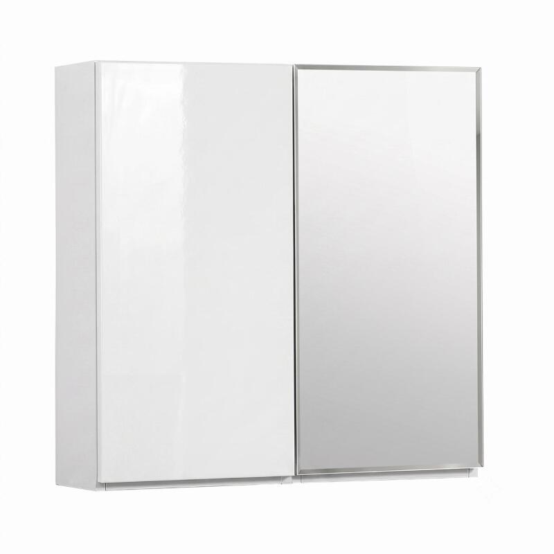 Armoire de toilette avec miroir - Rangement haut faible profondeur 60x60cm