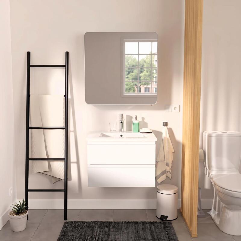 Armoire de toilette blanche 60cm - 1 porte