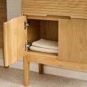 Colonne de salle de bain sur pieds en chêne naturel 145 cm