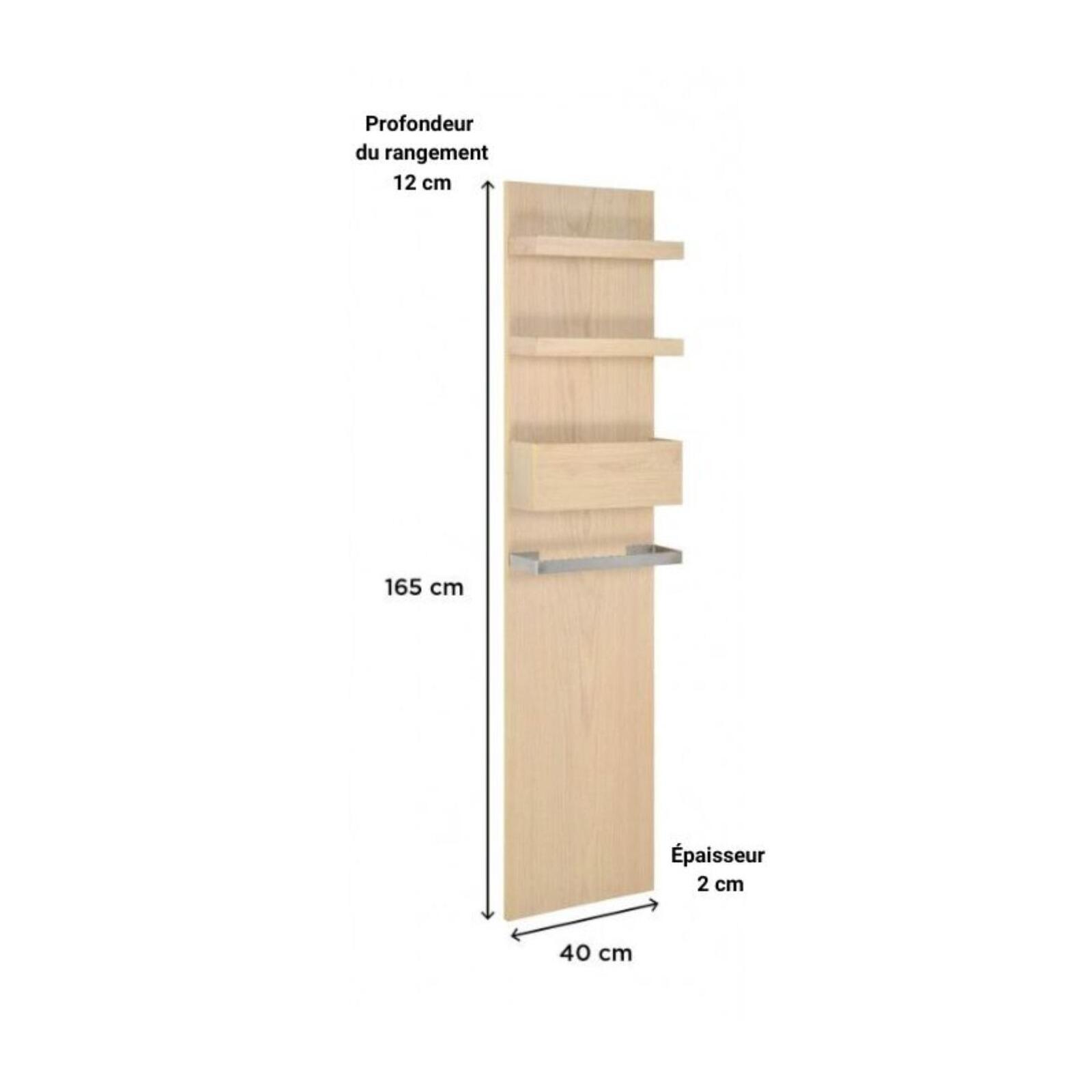 Colonne salle de bain à suspendre chêne 165 cm