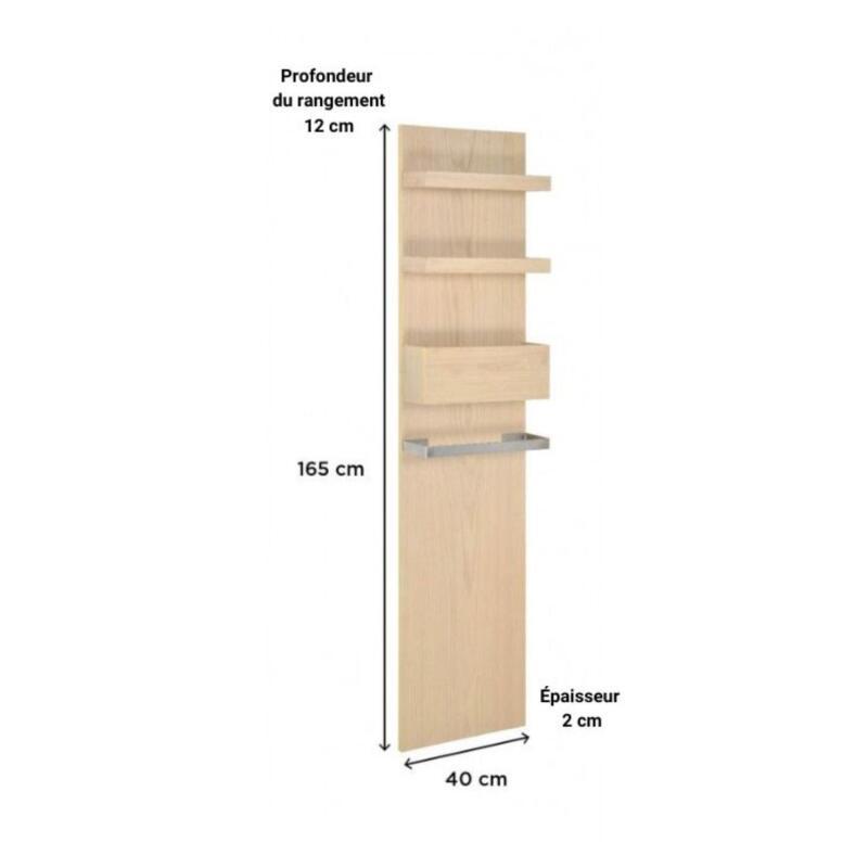 Colonne salle de bain à suspendre chêne 165 cm