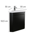 Ensemble lave-mains d'angle suspendu avec vasque résine et robinet chromé