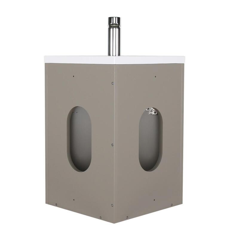 Ensemble lave-mains d'angle suspendu avec vasque résine et robinet chromé