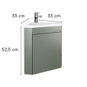 Ensemble lave-mains d'angle suspendu avec vasque résine et robinet chromé