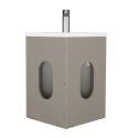 Ensemble lave-mains d'angle suspendu avec vasque résine et robinet chromé et armoire d'angle