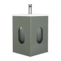 Ensemble lave-mains d'angle suspendu avec vasque résine et robinet chromé et armoire d'angle