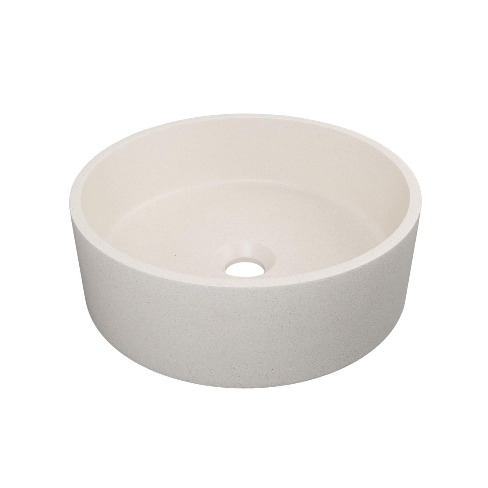 Vasque à poser ronde en béton travertin gris 39cm
