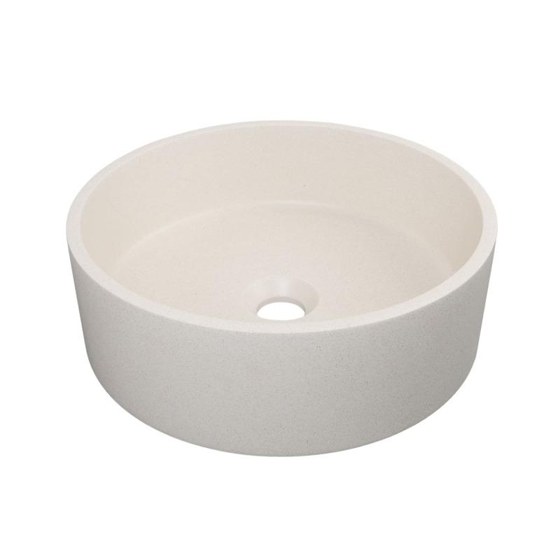 Vasque à poser ronde en béton travertin gris 39cm