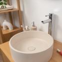 Vasque à poser ronde en béton travertin gris 39cm