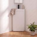 Ensemble lave-mains d'angle sur pieds avec robinet noir