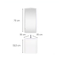 Ensemble lave-mains d'angle suspendu avec vasque résine et robinet chromé et armoire d'angle