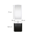Ensemble lave-mains d'angle suspendu avec vasque résine et robinet chromé et armoire d'angle