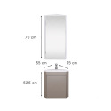 Ensemble lave-mains d'angle suspendu avec vasque résine et robinet chromé et armoire d'angle
