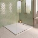 Receveur de douche en résine lisse antidérapant - extra-plat blanc - Bonde incluse