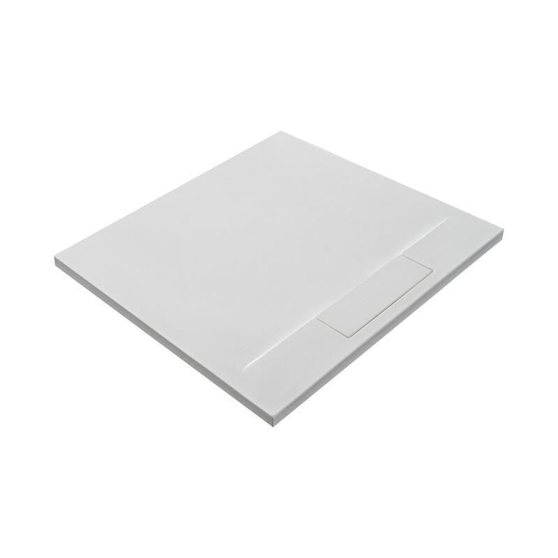 Receveur de douche en résine lisse antidérapant - extra-plat blanc - Bonde incluse