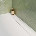 Receveur de douche en résine lisse antidérapant - extra-plat blanc - Bonde incluse