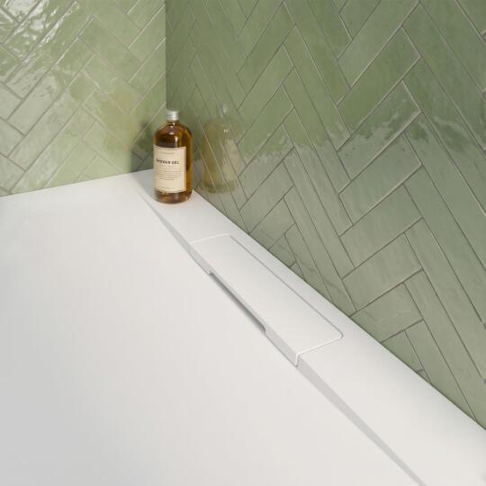 Receveur de douche en résine lisse antidérapant - extra-plat blanc - Bonde incluse