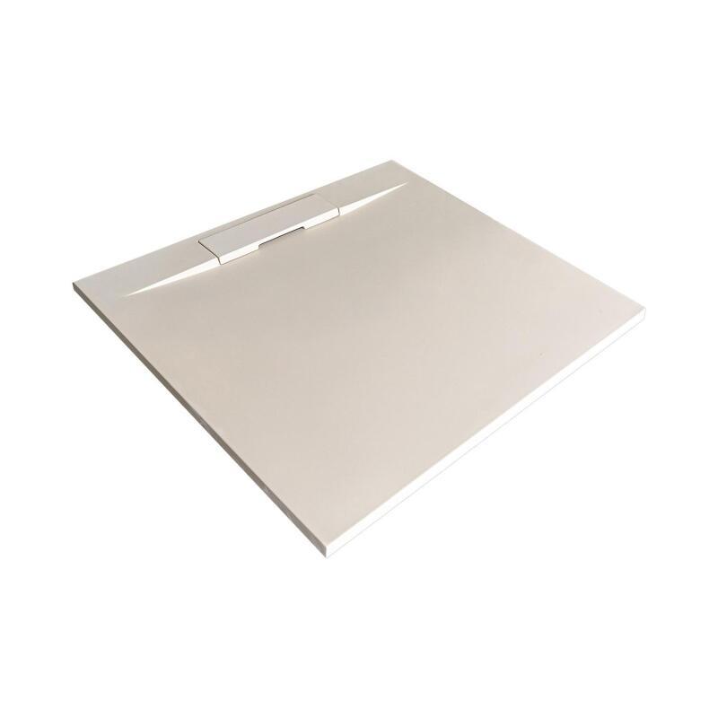 Receveur de douche en résine lisse antidérapant - extra-plat sable - Bonde incluse