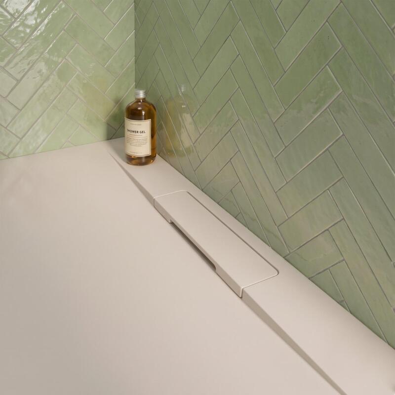 Receveur de douche en résine lisse antidérapant - extra-plat sable - Bonde incluse