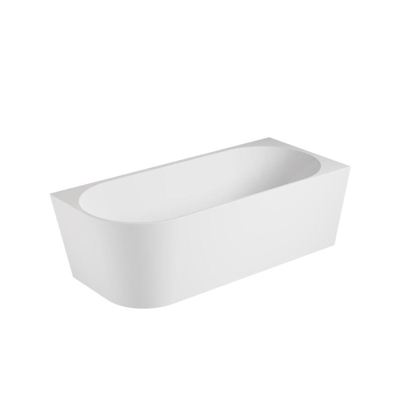 Baignoire semi-îlot blanche 170cm en acrylique Lucite® - Angle droit - Livrée complète