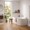 Baignoire semi-îlot blanche 170cm en acrylique Lucite® - Angle gauche - Livrée complète
