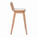 Lot de chaises d'îlot et bar en chêne, assise tissu velours et dossier cannage H65cm