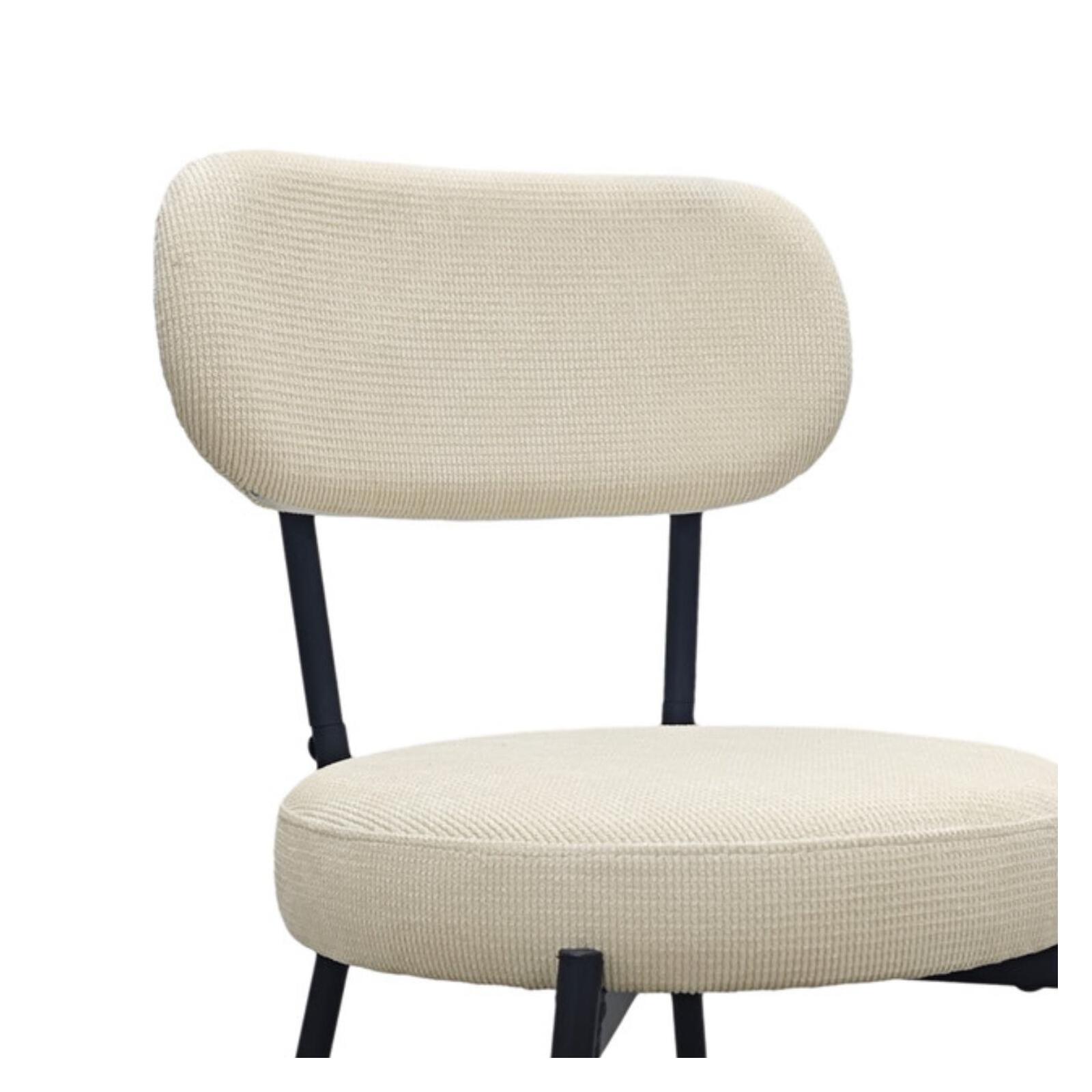 Lot de chaises d'îlot et bar en métal et assise en tissu velours côtelé H65cm