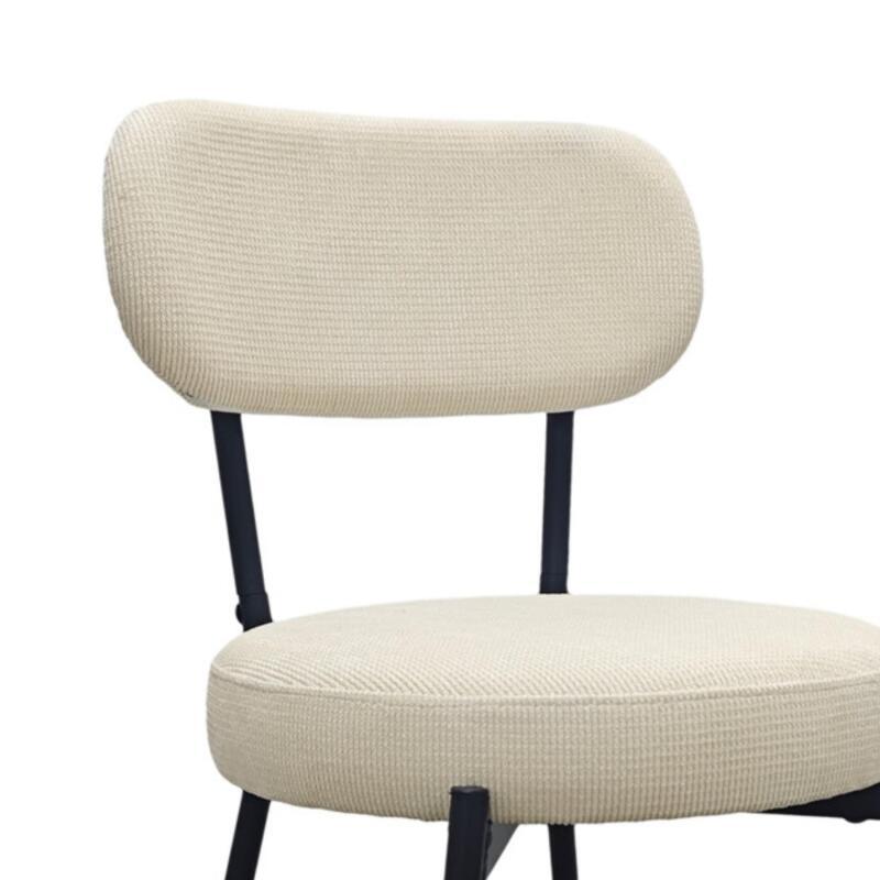 Lot de chaises d'îlot et bar en métal et assise en tissu velours côtelé H65cm