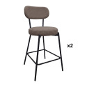 Lot de chaises d'îlot et bar en métal et assise en tissu velours côtelé H65cm