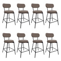 Lot de chaises d'îlot et bar en métal et assise en tissu velours côtelé H65cm