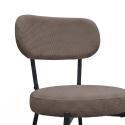 Lot de chaises d'îlot et bar en métal et assise en tissu velours côtelé H65cm